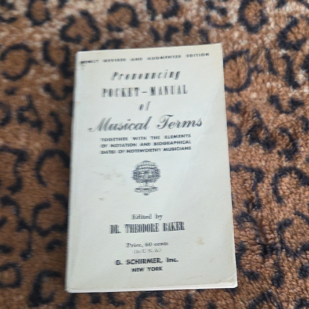 Pronouncing Pocket-Manual of Musical Terms - G. Schirmer (White/Cream)